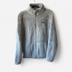 Columbia silver Sherpa fleece collared jacket Size L